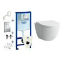 Potinkinis unitazo rėmas GROHE Rapid SL 5 in 1 + pakabinamas unitazas su dangčiu Laufen Pro New