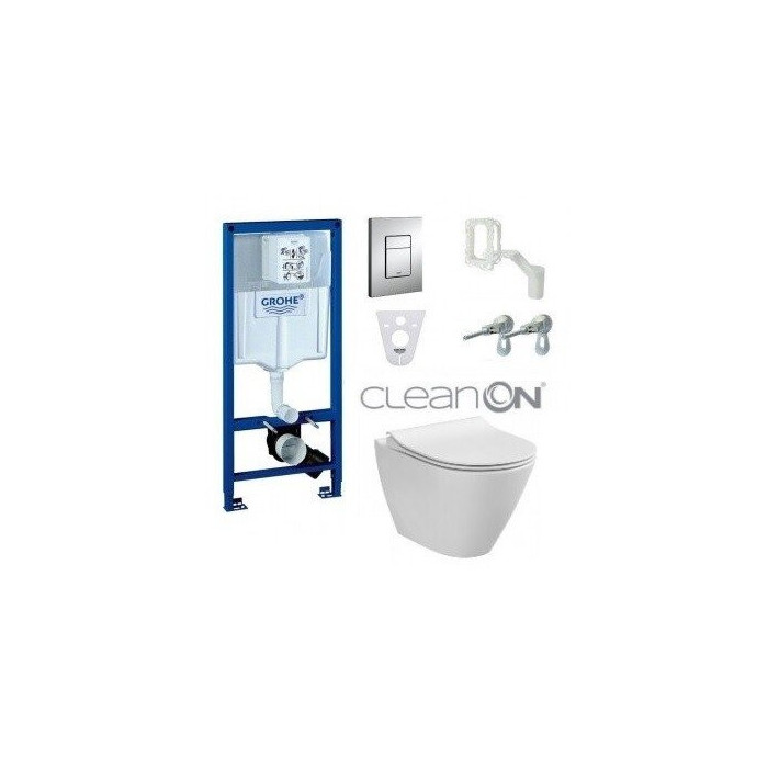 Potinkinis unitazo rėmas GROHE Rapid SL 5 in 1 + pakabinamas unitazas CERSANIT City Oval