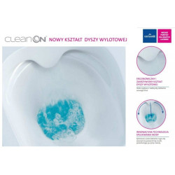 Pakabinamas WC puodas CERSANIT City Oval su Rimless technologija ir plonu lėtaeigiu dangčiu