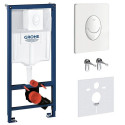 Potinkinis unitazo rėmas GROHE Rapid SL 4 in 1 + pakabinamas unitazas VILLEROY & BOCH O.Novo su soft-close dangčiu