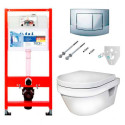 Pakabinamo unitazo GUSTAVSBERG Hygienic Flush ir potinkinio rėmo TECE 4 in 1 komplektas