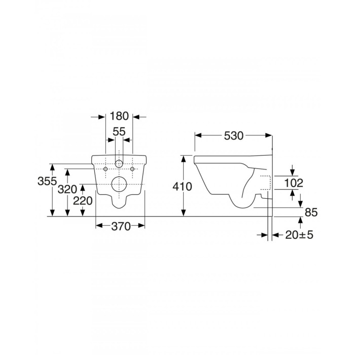 Pakabinamo unitazo GUSTAVSBERG Hygienic Flush ir potinkinio rėmo TECE 4 in 1 komplektas