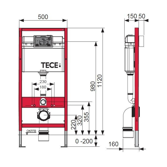 Pakabinamo unitazo GUSTAVSBERG Hygienic Flush ir potinkinio rėmo TECE 4 in 1 komplektas