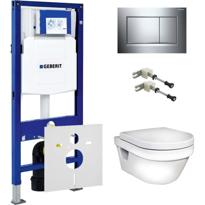 Pakabinamo unitazo GUSTAVSBERG Hygienic Flush ir potinkinio rėmo GEBERIT 4 in 1 komplektas
