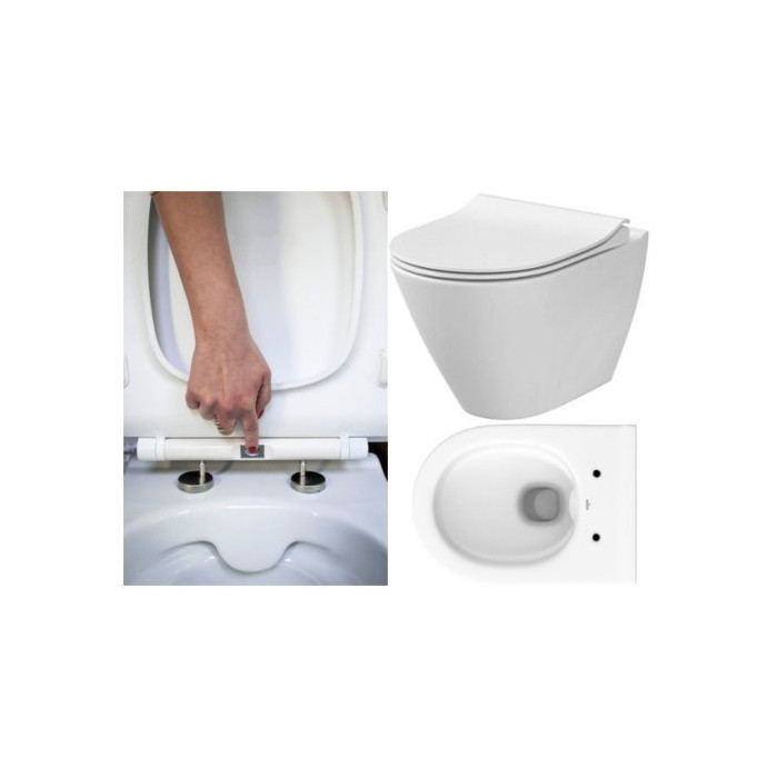 Potinkinis unitazo rėmas MEPA VeraVIT 5 in 1, matinis + pakabinamas unitazas CERSANIT City Oval