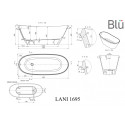 Akmens masės vonia BLU Lani 710 x 1695 mm