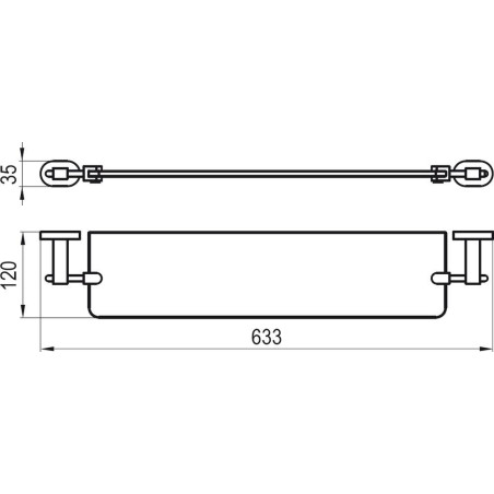Stiklo lentynėlė 64 cm (matinis stiklas) RAVAK Chrome