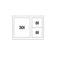 Atliekų rūšiavimo sistema 60 cm spintelei BLANCO FLEXON II XL 60/3, antracito