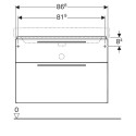 Apatinė spintelė su praustuvu (2 stalčiai) GEBERIT Smyle 90 cm, blizgiai balta