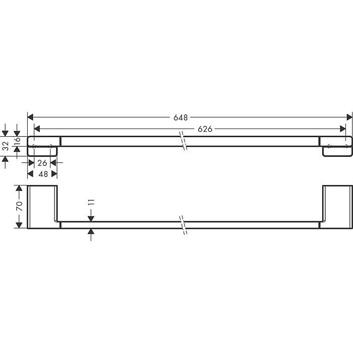 Laikiklis rankšluosčiui HANSGROHE AddStoris 41747670, juoda-matinė