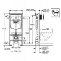 Potinkinis GROHE Rapid SL rėmas su baltu mygtuku ir klozetu DEANTE Peonia Rimless