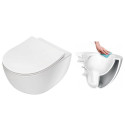 Potinkinis GROHE Rapid SL rėmas su baltu mygtuku ir klozetu DEANTE Peonia Rimless