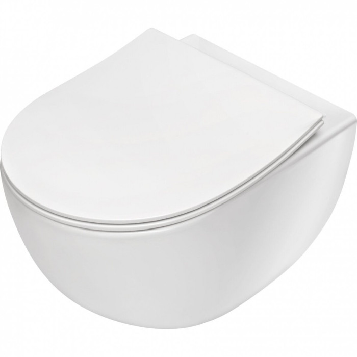 Potinkinis GROHE Rapid SL rėmas su chromuotu mygtuku ir klozetu DEANTE Peonia Rimless