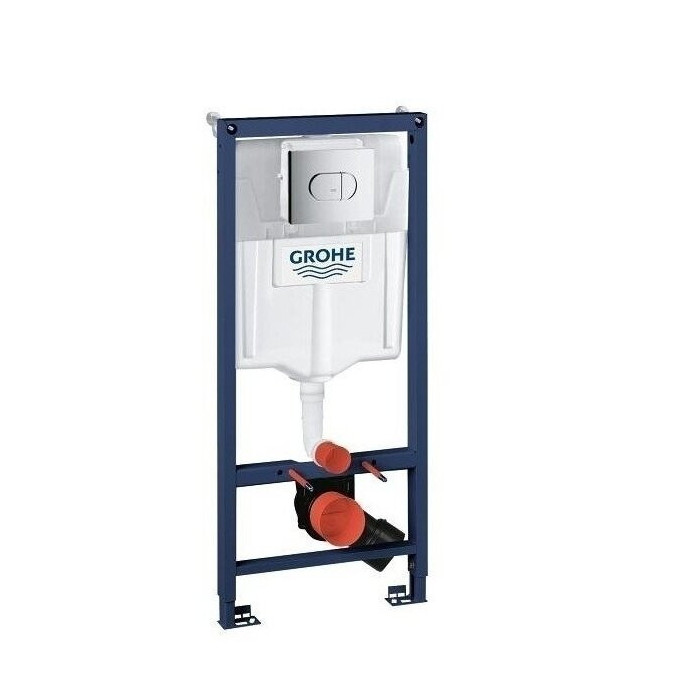 Potinkinis GROHE Rapid SL rėmas su chromuotu mygtuku ir klozetu DEANTE Peonia Rimless