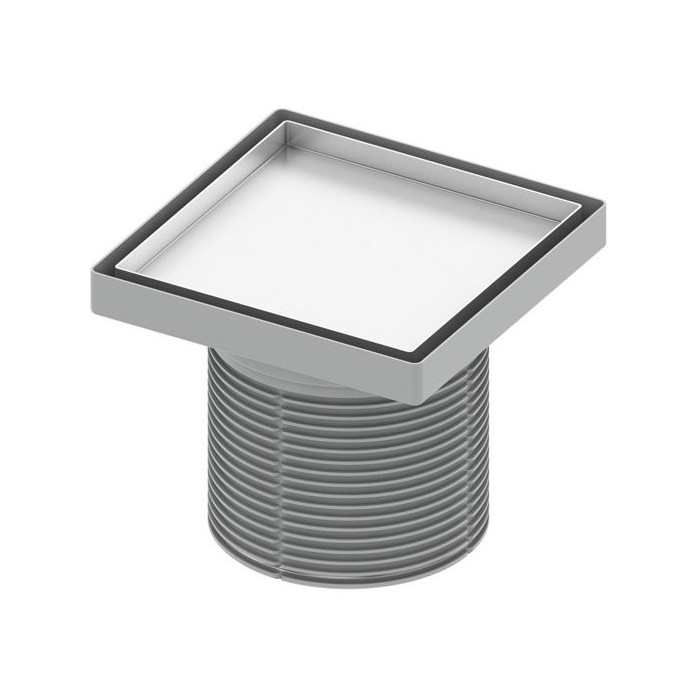 Nerūdijančio plieno trapo komplektas "sausas" įklijuojamai plytelei "plate" TECEdrainpoint S, 150 x 150 mm, vertikalus