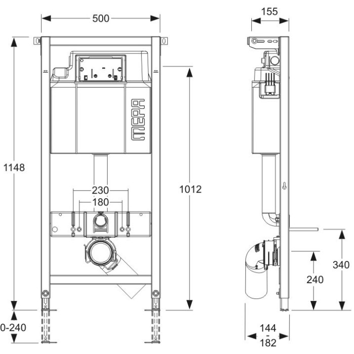 Potinkinis unitazo rėmas MEPA 4 in 1, mygtukas baltas 421800