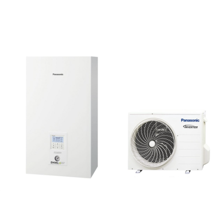 J naujausios kartos šilumos siurblys oras - vanduo 5 kW PANASONIC, vienfazis