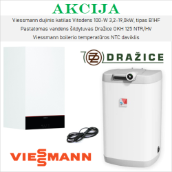 Akcijinis VIESSMANN 19 kW ir DRAŽICE 125 l šildymo įrangos komplektas