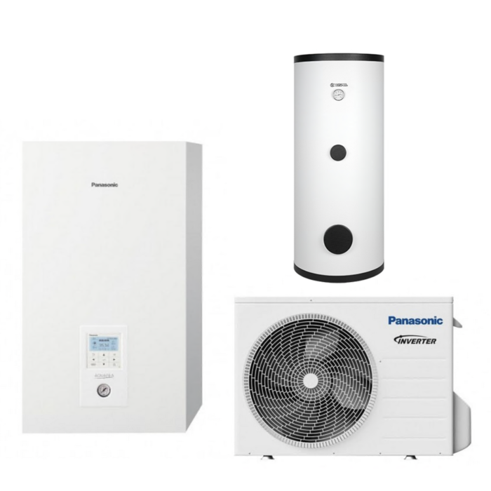Šilumos siurblys oras - vanduo 9 kW PANASONIC, su 200 l talpa, vienfazis