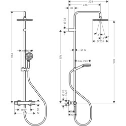 Termostatinė dušo sistema HANSGROHE Vernis Shape 200 1jet, 26276670