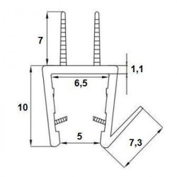 Berėmių dušo kabinų durų apačios sandarinimo juosta BALTIJOS GLASS 500 mm