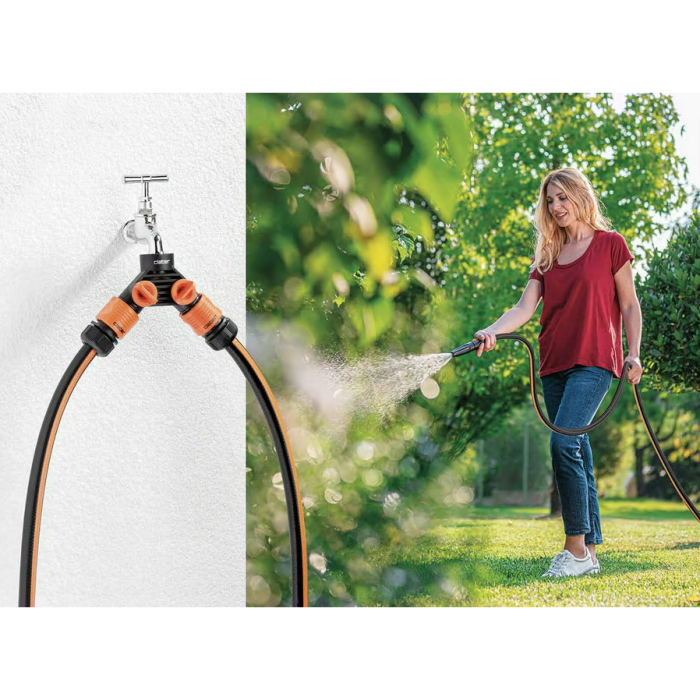 2-jų išėjimų kolektorius CLABER Quick-Click 3/4'' vidus, 8598