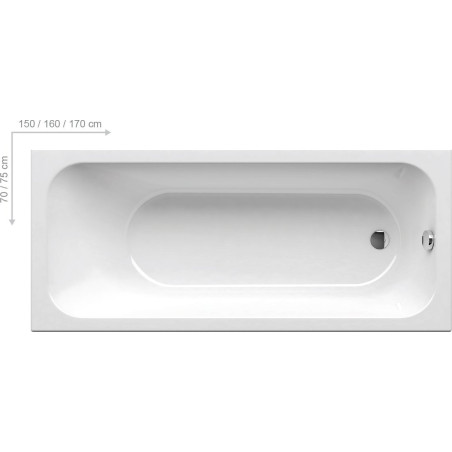 Akrilinė stačiakampė vonia RAVAK Chrome 1600 x 700 mm (Iš ekspozicijos)