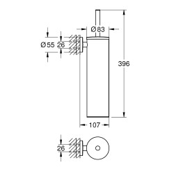 Laikiklis su indeliu ir tualeto šepečiu GROHE Essentials, 40696000
