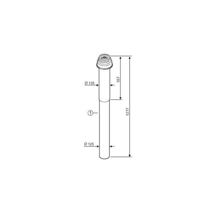 Kamino komplektas vertikaliam prijungimui (per stogą) BOSCH C33x, Ø80/125