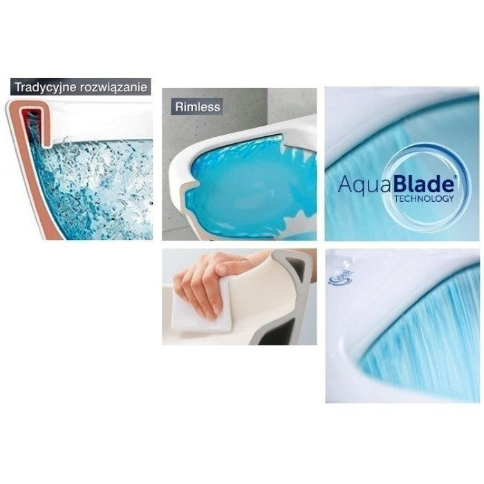 Potinkinis WC rėmo komplektas ALCADRAIN (4 in 1) + pakabinamas unitazas su dangčiu IDEAL STANDARD Tesi su AquaBlade