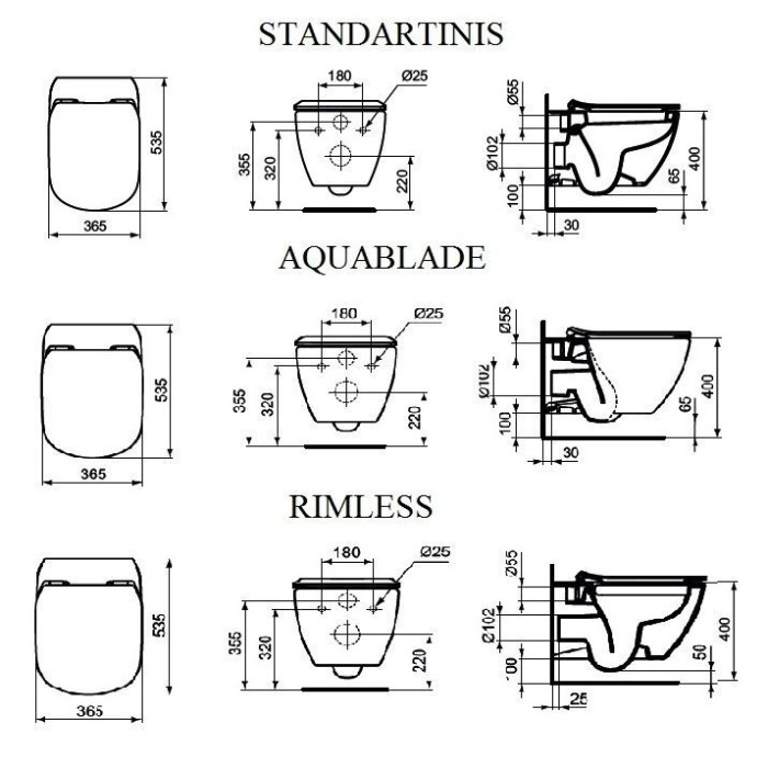 Potinkinis WC rėmo komplektas ALCADRAIN (4 in 1) + pakabinamas unitazas su dangčiu IDEAL STANDARD Tesi su AquaBlade