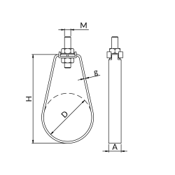 Laikiklis sprinklerinėms sistemoms NICZUK DN 1" ZP (34-35 mm), sriegis M8