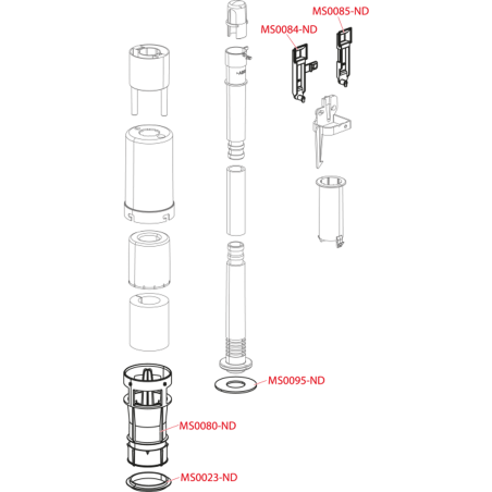 Vandens nuleidimo mechanizmas potinkiniam Slim 8,3 cm rėmui ALCADRAIN A09B