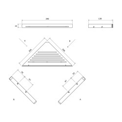 Kampinė lentynėlė RAVAK Slim C, juoda-juoda, X07P650