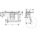 Laikiklis tualetiniam popieriui su lentynėle HANSGROHE AddStoris 41772700, balta-matinė