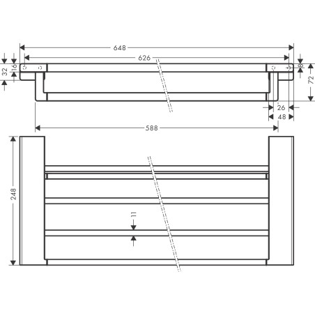 Lentinėlė rankšluosčiui HANSGROHE AddStoris 41751000, chromuota