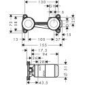 Potinkinis maištuvas praustuvui su potinkine dalimi HANSGROHE Talis E 225 mm, 71734700+13622180