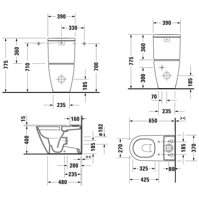 Pastatomas unitazas DURAVIT D-Neo Rimless su lėtai nusileidžiančiu dangčiu