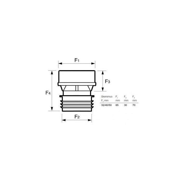 Vakuuminis ventilis (alsuoklis) UPONOR Hypair 32-63, 1134572