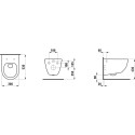 Potinkinis universalus unitazo (WC) rėmo komplektas TECEprofil Base (4 in 1) + pakabinamas unitazas LAUFEN Pro Rimless su slim S