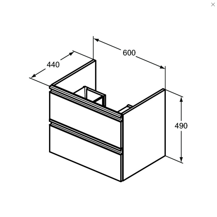 Pakabinama vonios spintelė su praustuvu IDEAL STANDARD Tesi 60 cm, juoda-matinė