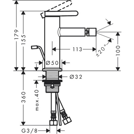 Bidė maišytuvas HANSGROHE Axor One 100, 48210670