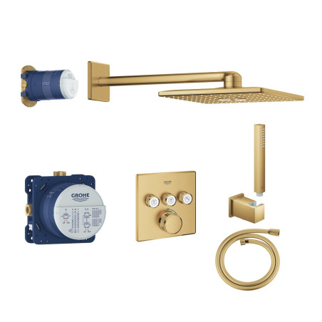 Potinkinis termostatinis dušo komplektas GROHE Grohtherm SmartControl, cool sunrise