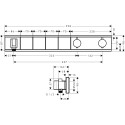 Potinkinis termostatinis dušo 5 in 1 komplektas HANSGROHE Rainmaker Select 460 3jet, black/chrome