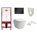 Potinkinis universalus unitazo (WC) rėmo komplektas TECEprofil Base (4 in 1) + pakabinamas unitazas LAUFEN Lua Rimless su slim S