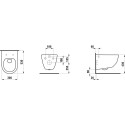 Potinkinis universalus unitazo (WC) rėmo komplektas TECEprofil Base (4 in 1) + pakabinamas unitazas LAUFEN Lua Rimless su slim S