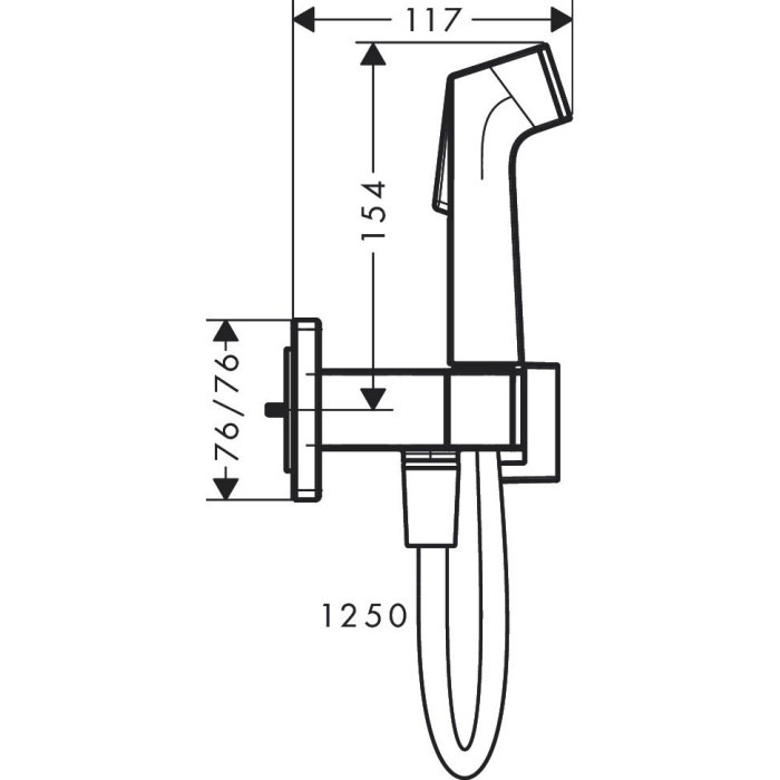 Potinkinis bidete dešelio komplektas HANSGROHE Square 1jet, 29233700
