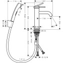 Maišytuvas praustuvui su rankiniu dušeliu HANSGROHE Tecturis S, 73211670