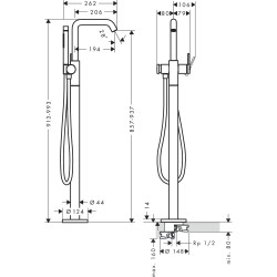 Grindinis vonios maišytuvas HANSGROHE Tecturis S, 73440140