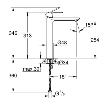 Praustuvo maišytuvas GROHE Lineare XL-Size, 23405AL1